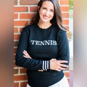 The Bubble Tennis Sweater black white size XS